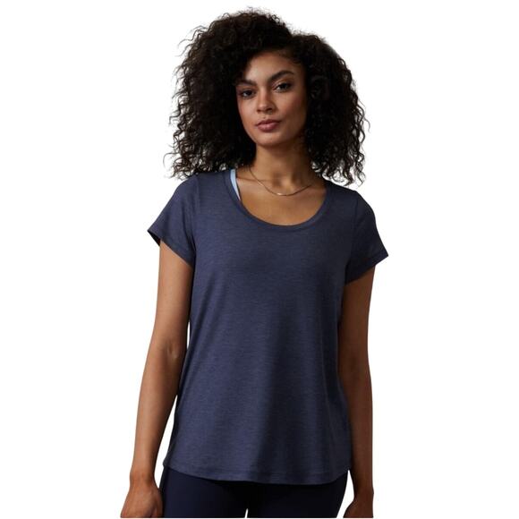 Athleta Women’s Stratus II tee, navy blue, scoopneck t-shirt, Szie XS - Picture 1 of 6